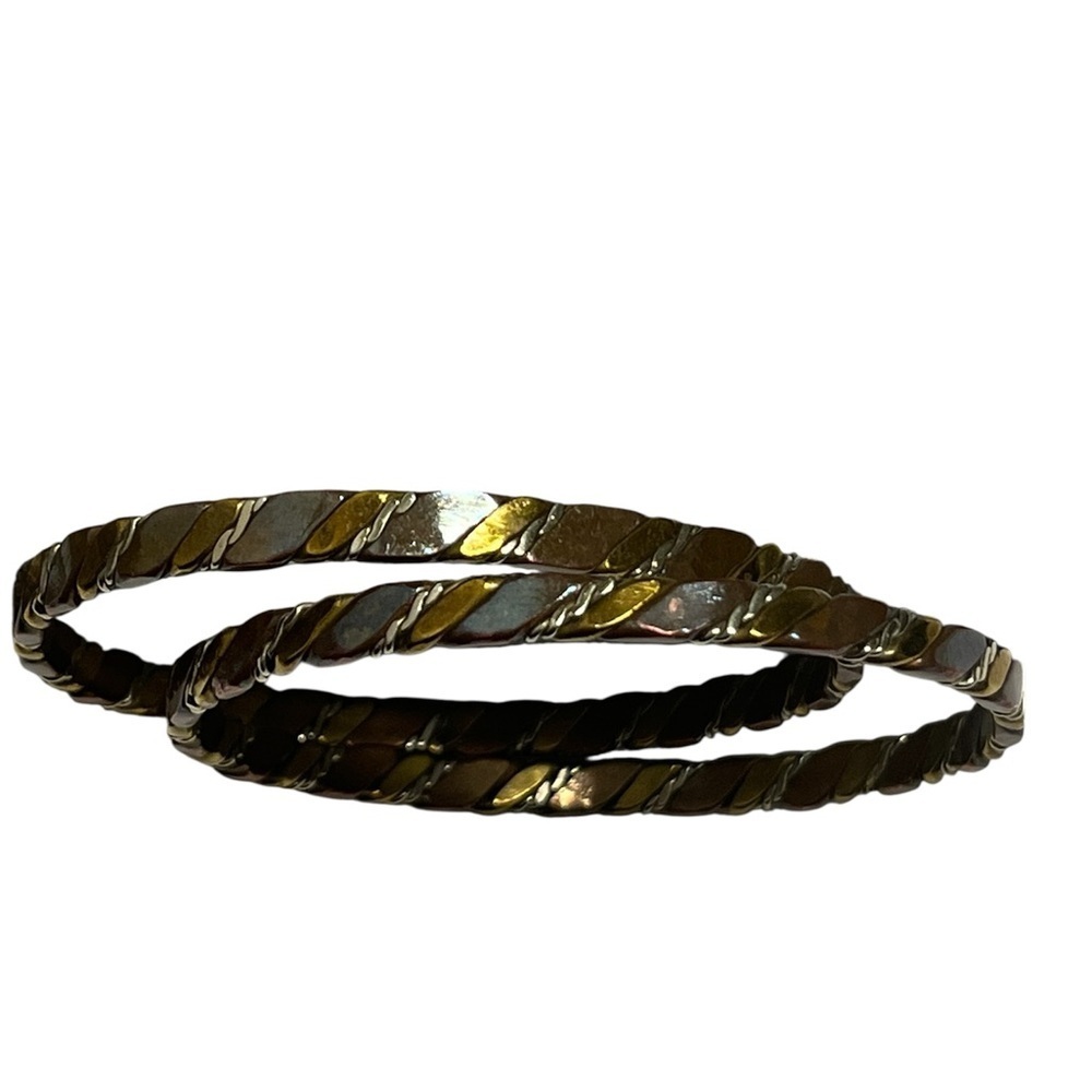 Vintage Twisted Metal Bangle Bracelets